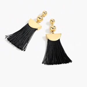 J.Crew Black and Gold Tassel Earrings NWT